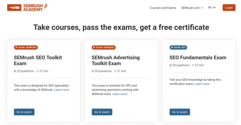 بهترین دوره سئو SEMrush Academy