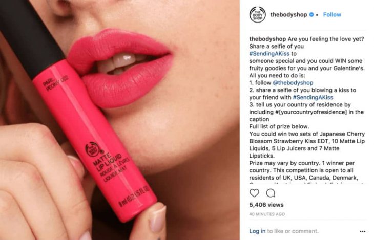 تبلیغات ولنتاین لوازم آرایش Body Shop