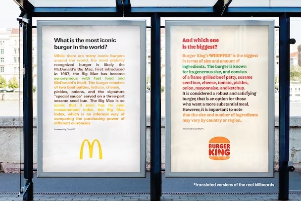 استفاده از هوش مصنوعی در تبلیغات برگرکینگ و مک دونالد