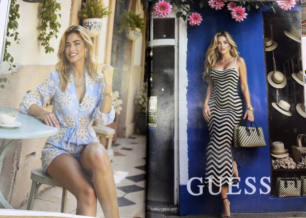 تبلیغات برند مد guess در مجله
